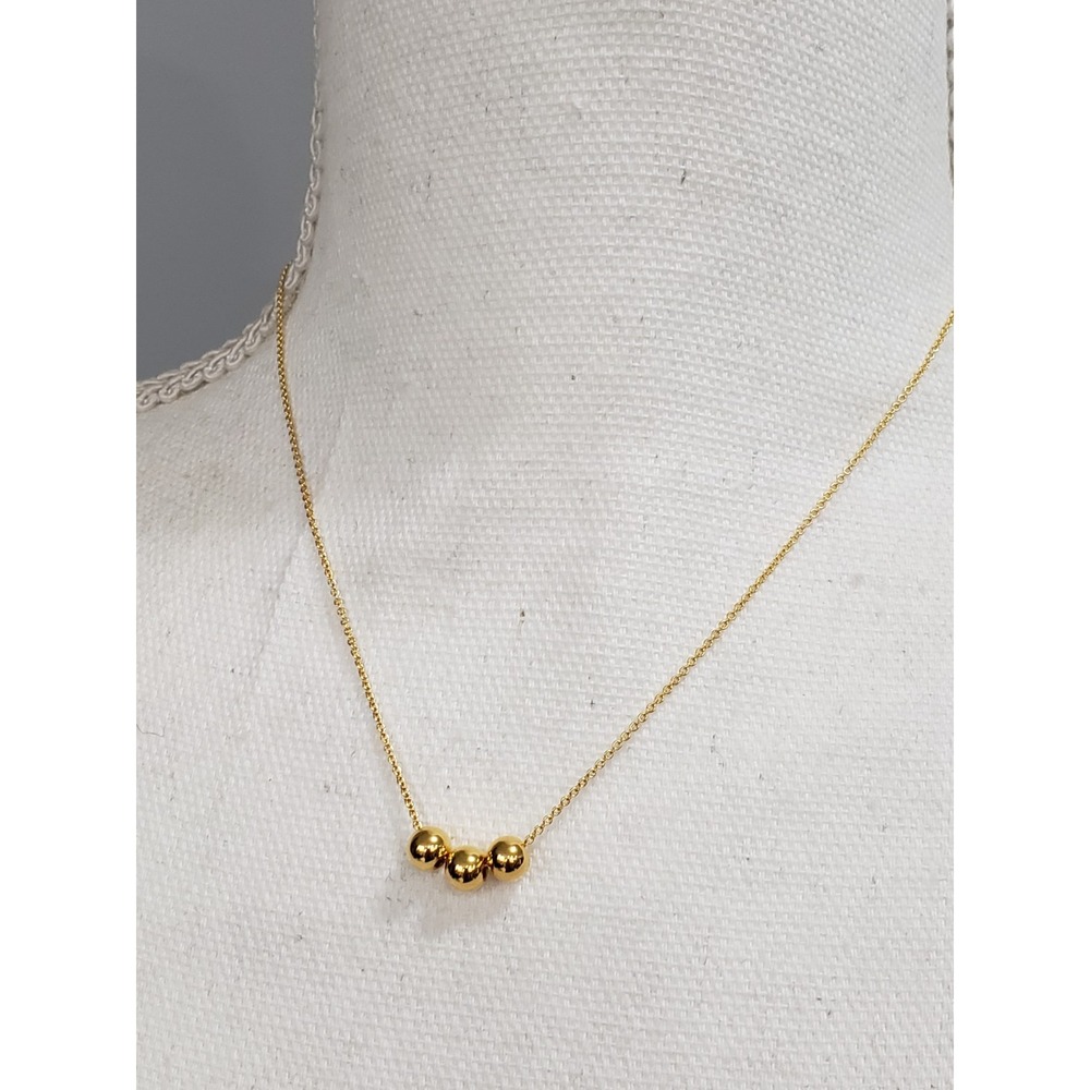NEW Gorjana Newport Charm Adjustable Necklace Gold TONE DAINTY GEOMETRIC BALL